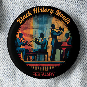 Badge Rond 5 Cm Épinglette de groupe de jazz pour le Mois de l'his