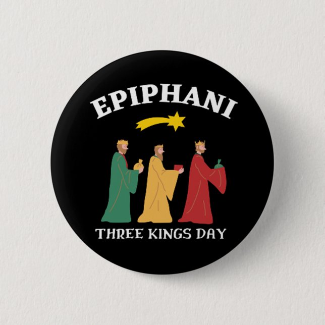 Badge Rond 5 Cm Epiphani Jour des Trois Rois (Devant)