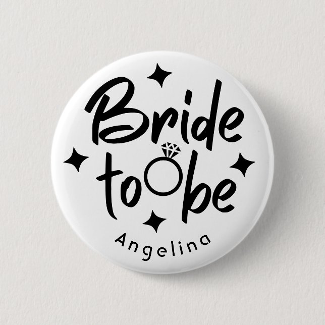 Badge Rond 5 Cm Épouse à Fête des mariées (Devant)