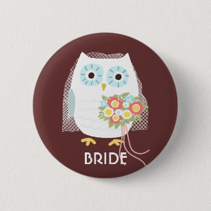 Badge Rond 5 Cm Épouse avec Voile et Fleurs   Femme mignonne à êtr