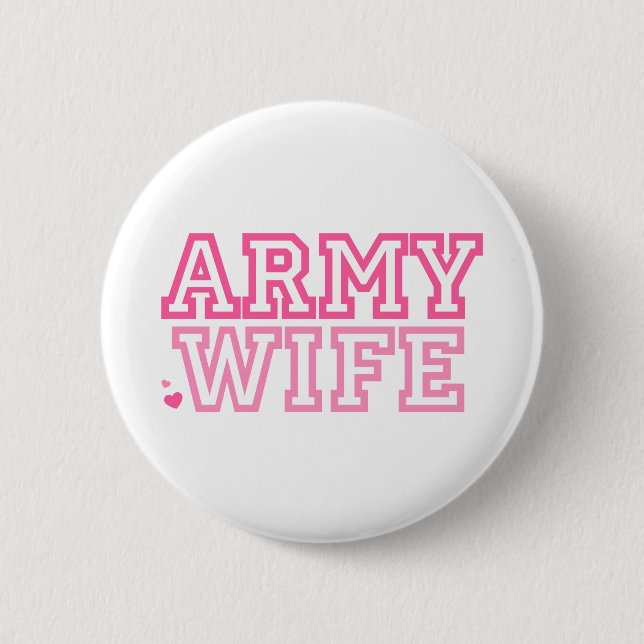 Badge Rond 5 Cm Épouse de l'armée (rose) (Devant)