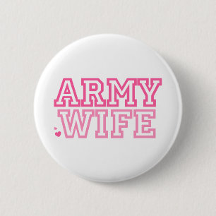 Badge Rond 5 Cm Épouse de l'armée (rose)