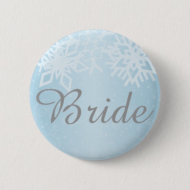 Badge Rond 5 Cm Épouses de neige d'hiver de mariée (Devant)