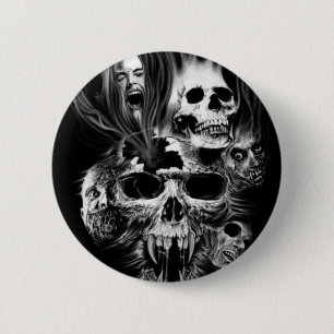 Badge Rond 5 Cm Epouvante d'Halloween -