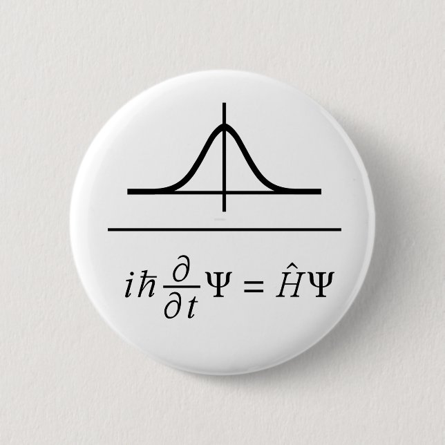 Badge Rond 5 Cm Équation de Schrödinger (Devant)