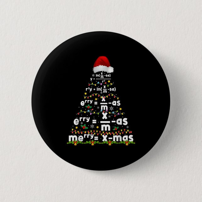 Badge Rond 5 Cm Équation mathématique Joyeux Noël Saison Enseignan (Devant)