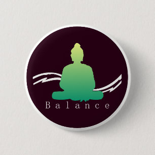 Badge Rond 5 Cm "Équilibre" beau Bouddha