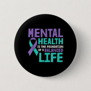 Badge Rond 5 Cm Équilibre Vie Sensibilisation Prévention Santé Men