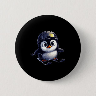 Badge Rond 5 Cm Équipage d'aventure d'hiver de pingouin de ski mig