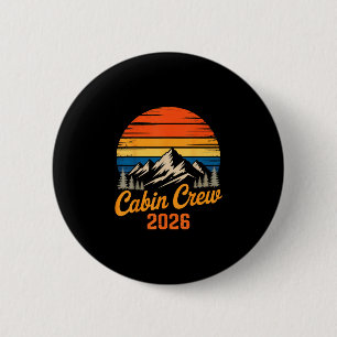 Badge Rond 5 Cm Équipage de cabine 2026 montagne rétro coucher de 
