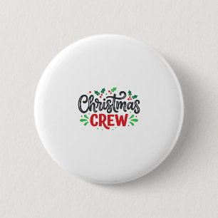 Badge Rond 5 Cm Équipage de Noël Fête festive