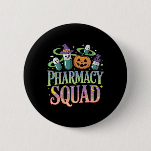 Badge Rond 5 Cm Équipe Citrouille de la police de la pharmacie mig