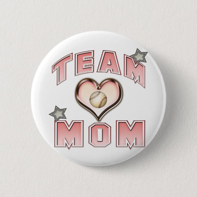 Badge Rond 5 Cm Équipe de baseball maman (Devant)
