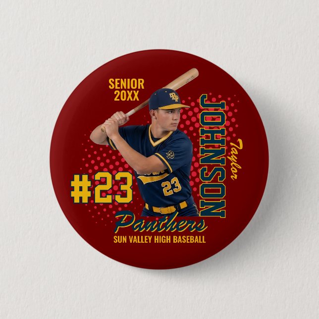Badge Rond 5 Cm Équipe de baseball Photo personnalisée Nuit des se (Devant)