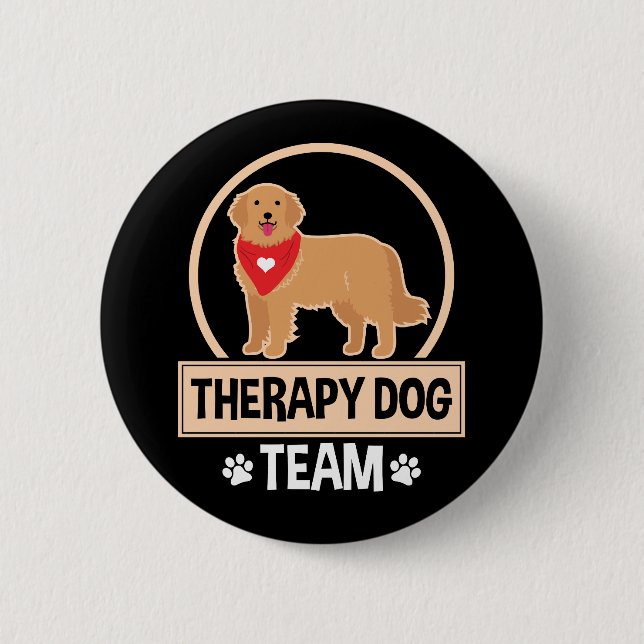 Badge Rond 5 Cm Équipe de chien thérapeutique (Devant)