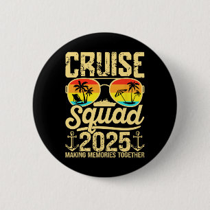 Badge Rond 5 Cm Équipe de croisière 2025 Vacances d'été en famille