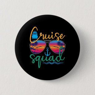 Badge Rond 5 Cm Équipe de croisière 2025 Vacances en famille Plage