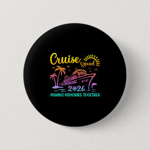 Badge Rond 5 Cm Équipe de croisière 2026 Famille Amis Vacances Cor