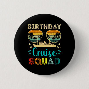 Badge Rond 5 Cm Équipe de croisière d'anniversaire Vacances d'anni