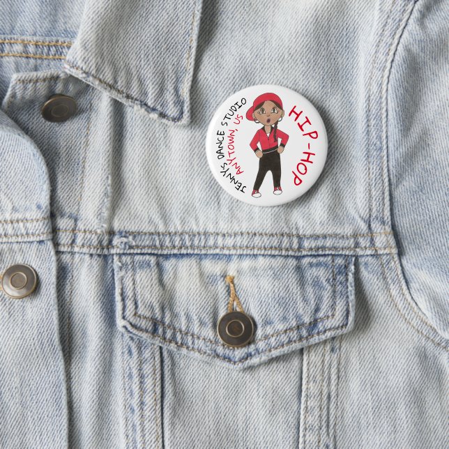 Badge Rond 5 Cm Équipe de danseuse en haute-piste Hip hop Custom D (En situation)