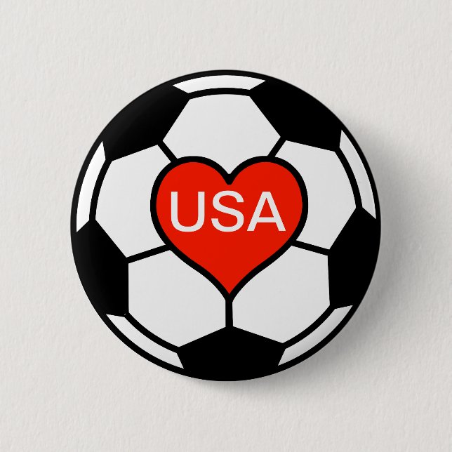 Badge Rond 5 Cm Équipe de football des femmes des USA d'amour (Devant)