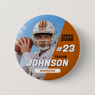 Badge Rond 5 Cm Équipe de football Senior Night Sports de couleur