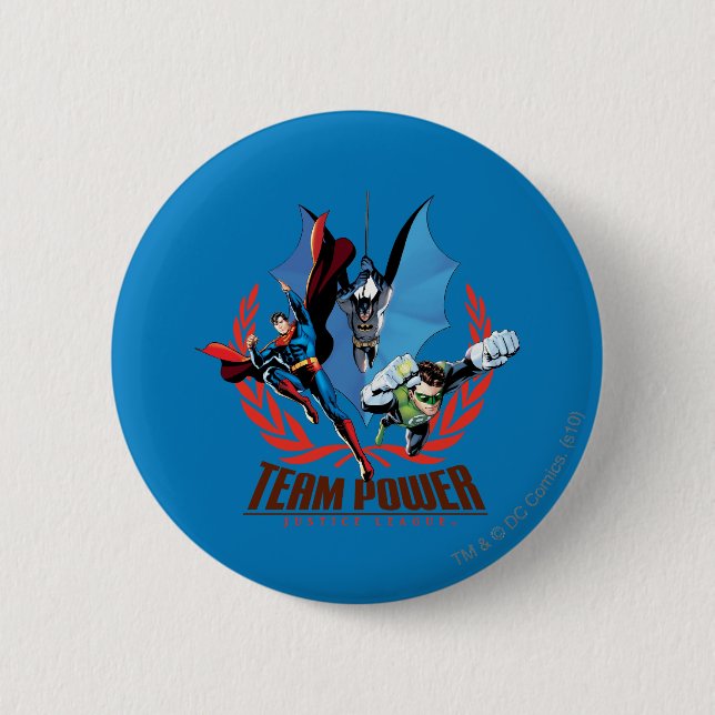 Badge Rond 5 Cm Équipe de la Ligue de la Justice (Devant)