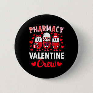 Badge Rond 5 Cm Équipe de la Saint-Valentin de la pharmacie Pharma