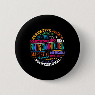 Badge Rond 5 Cm Équipe de liaison famille et communauté pour la re