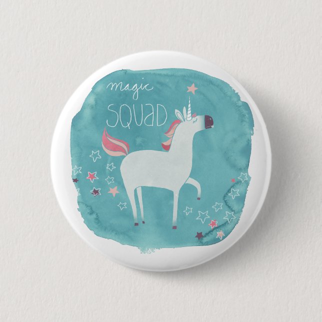 Badge Rond 5 Cm Équipe de licorne magique (Devant)