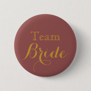 Badge Rond 5 Cm Équipe de Mariage d'or