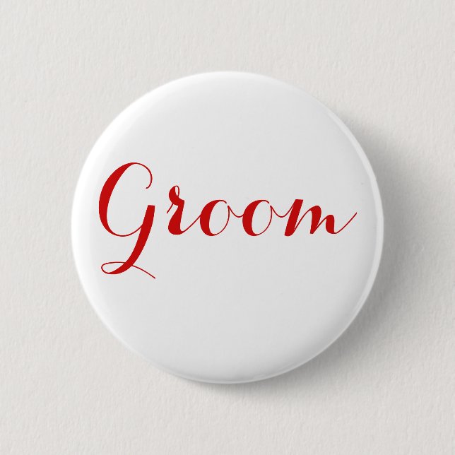Badge Rond 5 Cm Équipe de Mariages rouges blancs (Devant)