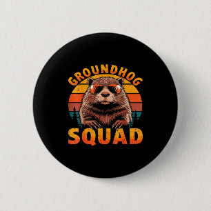Badge Rond 5 Cm Équipe de marmotte drôle Bonne journée de la marmo