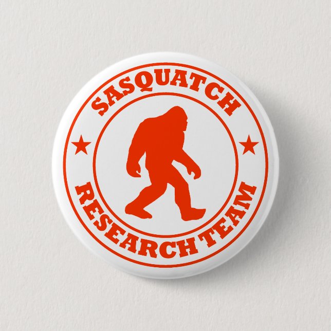 Badge Rond 5 Cm ÉQUIPE DE RECHERCHE de SASQUATCH - pro logo rouge (Devant)