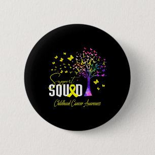 Badge Rond 5 Cm Équipe De Soutien À La Sensibilisation Au Cancer C