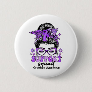 Badge Rond 5 Cm Équipe de soutien groovy Bun Messy Femmes Overdose