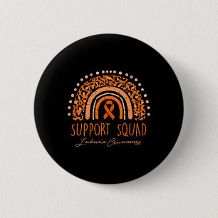 Badge Rond 5 Cm Équipe de soutien Ruban orange Leucémie Cancer du 