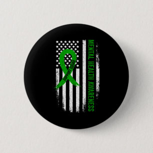 Badge Rond 5 Cm Équipe de soutien sensibilisation à la santé menta