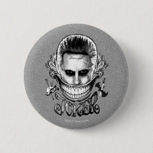 Badge Rond 5 Cm Équipe de suicide   Joker Smile