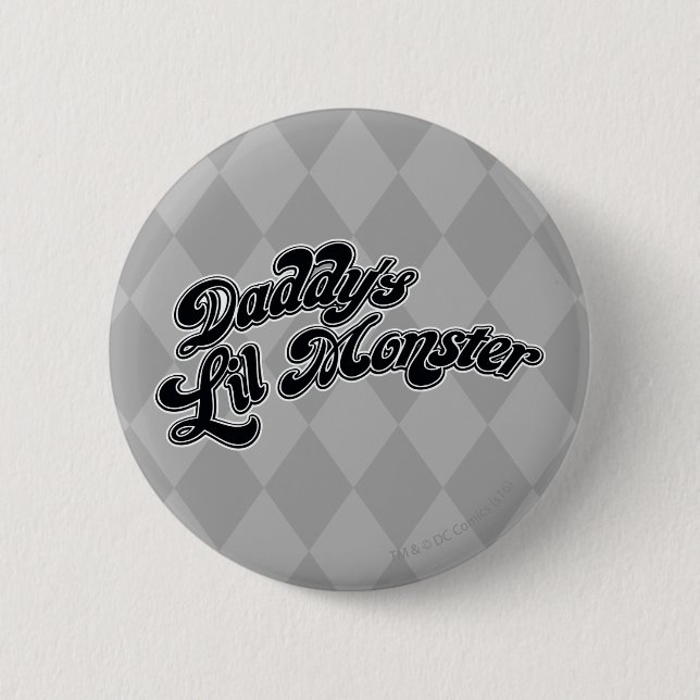Badge Rond 5 Cm Équipe de suicide | Le monstre Lil de papa (Devant)