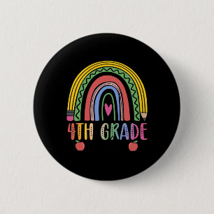Badge Rond 5 Cm Équipe d'enseignants de 4e année de l'arc-en-ciel 