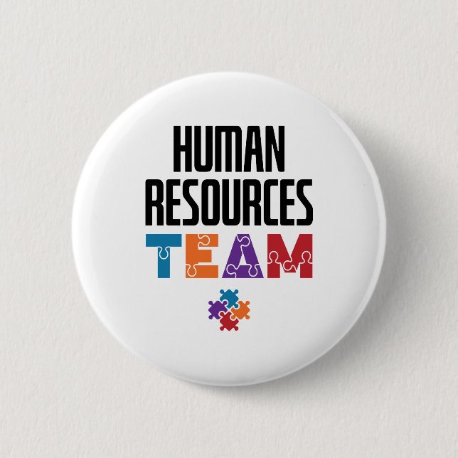 Badge Rond 5 Cm Équipe des ressources humaines RH (Devant)