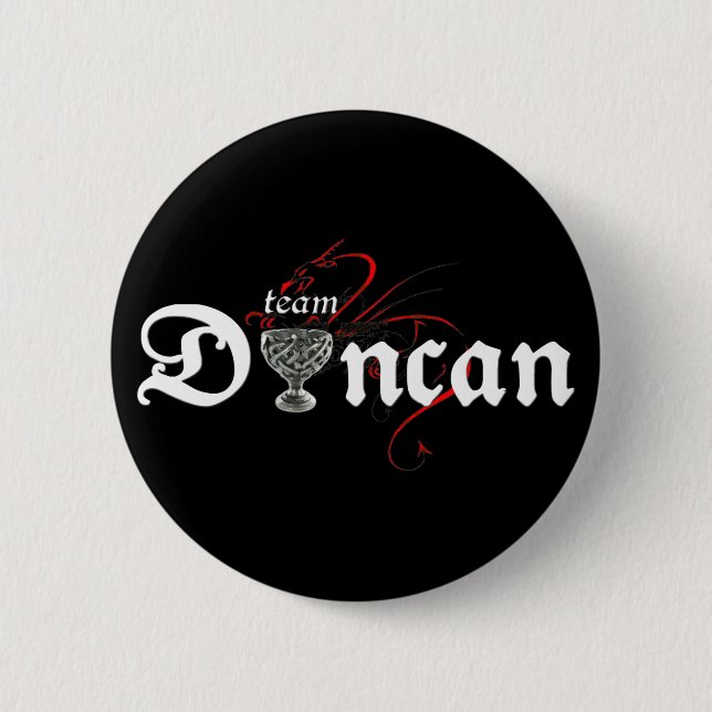 Badge Rond 5 Cm Équipe DUNCAN ! (bouton foncé) (Devant)