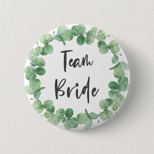 Badge Rond 5 Cm Équipe Eucalyptus Wreath Sage Green Mariage