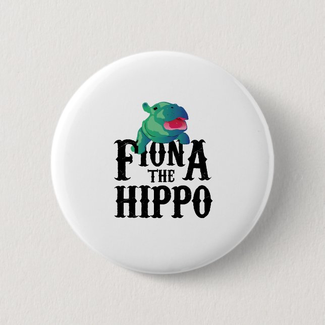 Badge Rond 5 Cm Équipe Fiona l'amour Hippopotamuss d'hippopotame (Devant)
