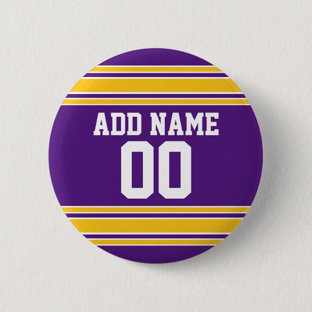 Badge Rond 5 Cm Équipe Jersey avec nom personnalisé et numéro viol (Devant)