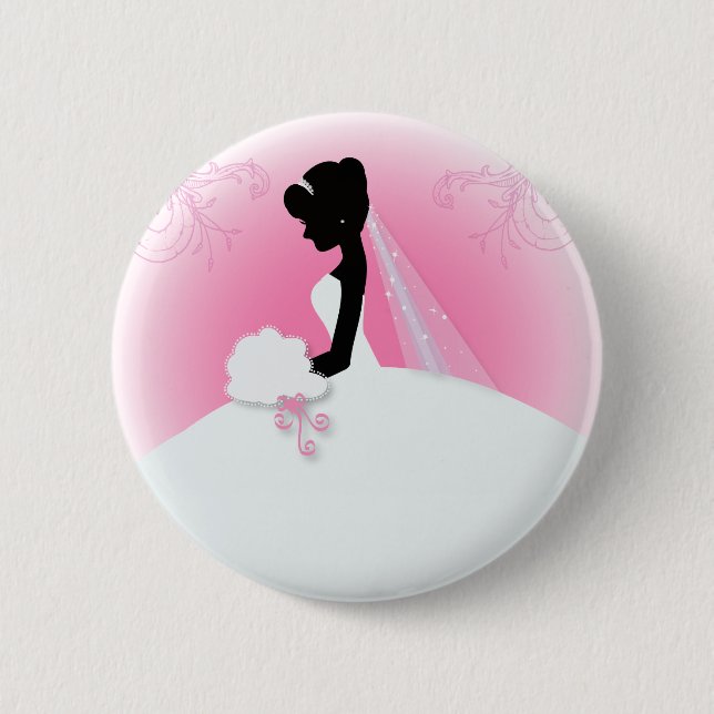 Badge Rond 5 Cm Équipe mariée Mariage gown Mariée mariée silhouett (Devant)