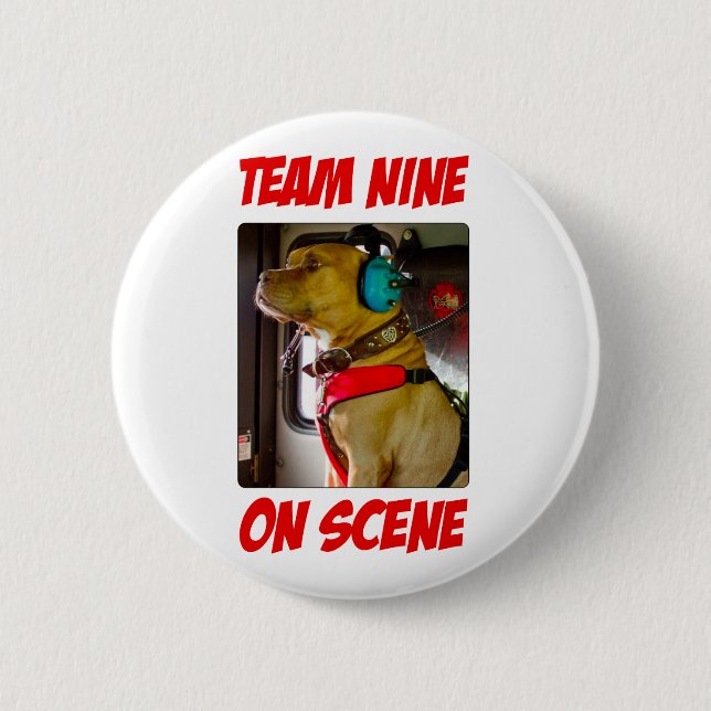 Badge Rond 5 Cm Équipe neuf sur le bouton de scène (Devant)
