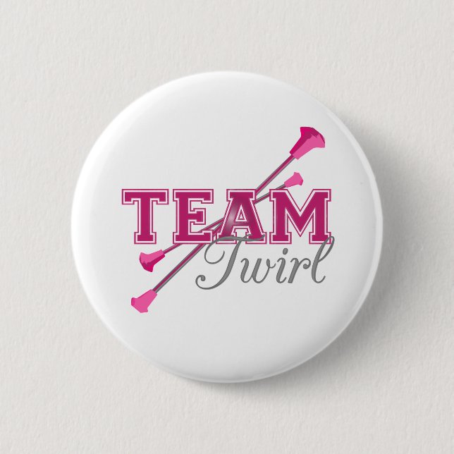 Badge Rond 5 Cm Équipe Twirl Baton (Devant)