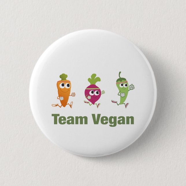 Badge Rond 5 Cm Équipe Vegan (Devant)